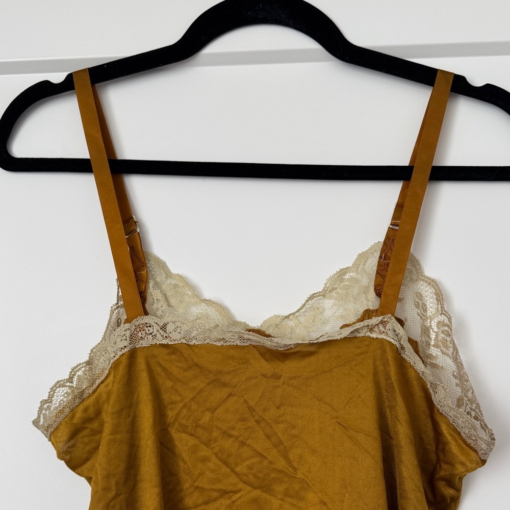 Hand Dyed Lace Trim Vintage Camisole with Flower Detail - Picture 7 of 8
